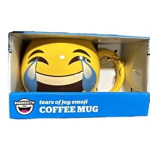 Bigmouth Yellow Tears Of Joy Emoji Coffee Mug Cup Smiley Face 12 oz Funny Gift!